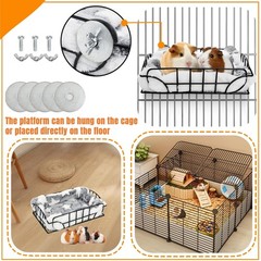 Rat Cage Platform Metal Basket Rat Hammock with Mat Hanging Chew Proof Squirr…