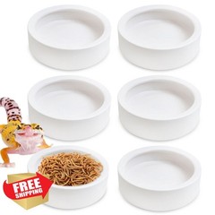 Tfwadmx 6 Reptile Food Bowls Mini Ceramic 2.7″