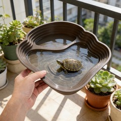 Pet Turtle Bathing Pool Reptile Food Water Dish Feeding Dishes Lizard Pot