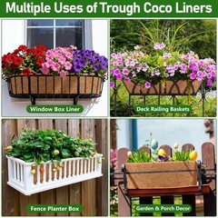 Riare 2 Pack 36 Inch Rectangle Coconut Liners for Planters, Natural Coconut F…