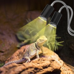 Reptile Heat Lamp, Dual-Head UVA UVB Reptile Light, Heating Lamp with Cycle T…