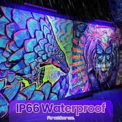 Upgraded 4 Pack 40W Blacklight Bar, IP66 Waterproof LED Black Light