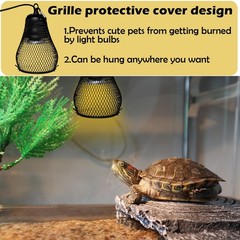 Reptile Heat Lamp,Reptile Light Heater Guard Basking Heater Lamp with Guard