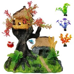 Hamiledyi 4PCS Aquarium Decoration, Fish Tank Artificial Resin Castle Ornamen…