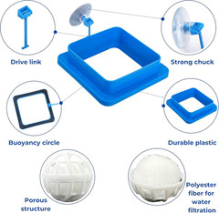 2pcs Aquatic Turtle Tank Accessories Feeding Ring and 2pcs Nitrifying Balls Set,