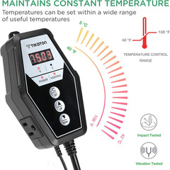 Reptile Heating Pad and Digital Thermostat Combo Set, under Tank Heater for 10-2