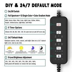 24/7 LED Aquarium Light for 24-30 Inch Plant & Fish Tank IP68, 12-Color & Gra…