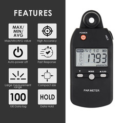 Quantum PAR Meter Full-Spectrum High Precision PPFD Tester for Photosynthetic Ac