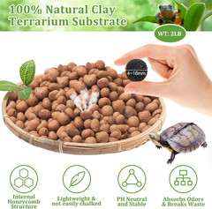 Clay Pebbles 2LB Terrarium Substrate Drainage Layer Reptile Balls