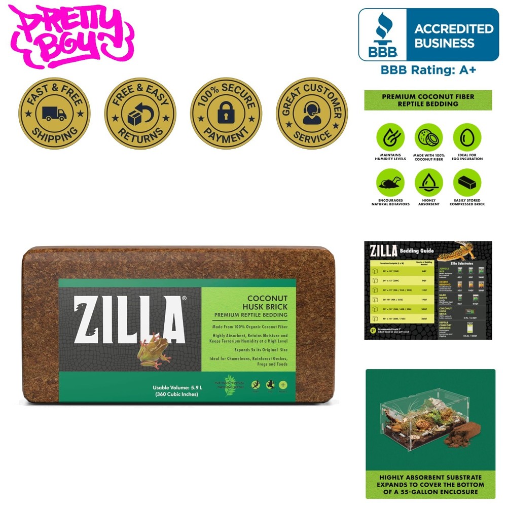 Organic Coconut Husk Brick for Reptiles – Ideal Substrate for Tropical Habitats