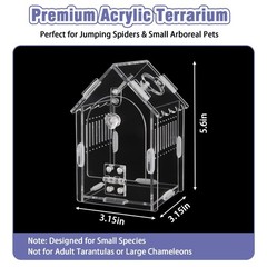 Acrylic Jumping Spider Enclosure | Magnetic Latch | 1200ml Capacity