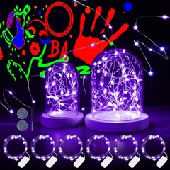 OMIKA 6 Pack Black Light Fairy Lights 6.56ft Uv Lights, ‎Black