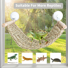 Flidrunest 21.6 X 7.8 in Seagrass Bearded Dragon Hammock for Window, Large Lizar