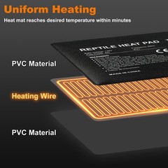 Reptile Heat Pad 6×8 Inch 8W Under Tank Terrarium Heating Mat Turtle Lizard