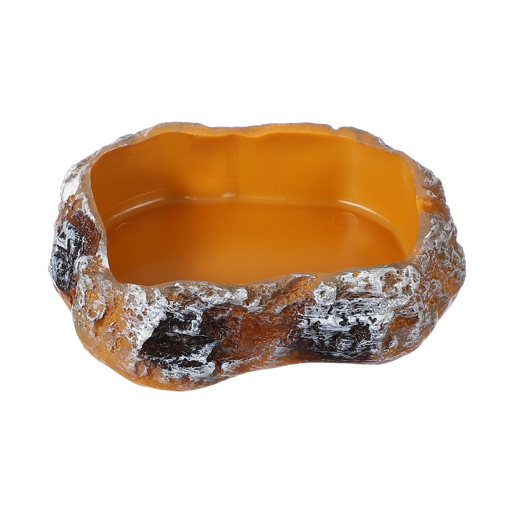 Reptile Food Bowl Reptile Feeding Dish Corner Bowl XS 4.1″ Orange