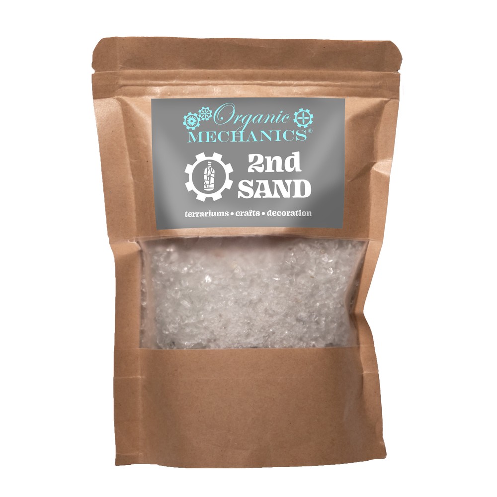 Organic Mechanics 2nd Sand Recycled Glass, Clear White, 1lb