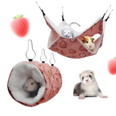 Rat Ferret Hammock Toys Cage Accessories, Guinea Pig Hideout Tunnel, Warm Bed…