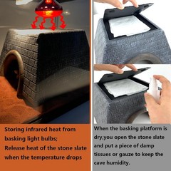 Large Bearded Dragon Basking Platform Oversize Reptile Hide Cave Natural Rock US