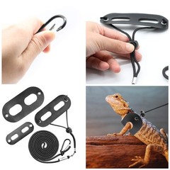 Bearded Dragon Harness and Leash Adjustable Leather Lizard Reptiles Harness L…