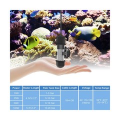 hygger Small Aquarium Betta Heater, Submersible Fish Tank Heater 10W/25W/50W/…