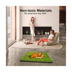 Dog Grass Pad with Tray,40”X27.5”Large Artificial Turf Grass Potty,XL Reusa…