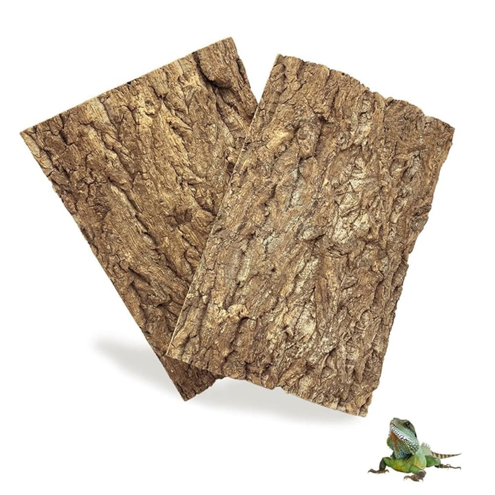 BNOSDM 2PCS Cork Bark Background,11.8″ x 7.9″ Natural Reptile Terrarium Backd…