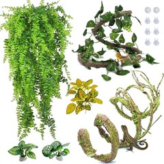 7 PCS Reptile Plants Vine Terrarium Hanging Flexible Climbing Artificial Leaves