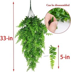 2 Pack Reptile Plants Terrarium Hanging Fake Vines with Suction Cup for Geckos