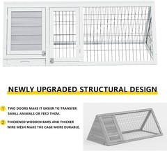 Tortoise Enclosure,Wooden Tortoise Hide House with Ventilated Fence