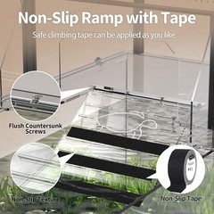 Upgraded Turtle Basking Platform for Aquatic Turtles with Temp & Humidity Gauge,