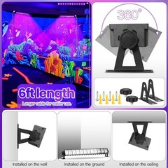 Upgraded 4 Pack 40W Blacklight Bar, IP66 Waterproof LED Black Light