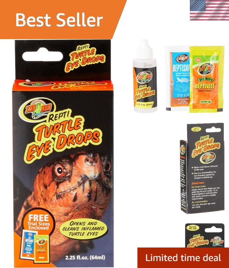 Effective Turtle Eye Drops 2.25 fl. oz – Cleans and Opens Inflamed Eyes