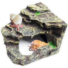 Hermit Crab Climbing Steps and Hideout Resin Simulation Rock Reptile Hides an…