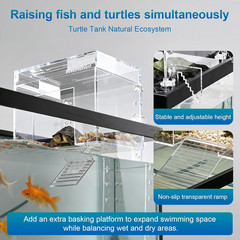 Adjustable Turtle Basking Platform, 7.8 x 5.5 x 5.5 Inch Above Tank Topper wi…