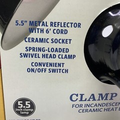 Aqua Culture Repta-clamp Lamp 75 Watt 5.5 Inch Ceramic With Switch 60 Watt Bulb