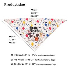 Dog Birthday Bandana for Small to Large Dogs, Adjustable Happy Birthday Dog B…