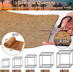 Zeedix 3 Pieces Coconut Fiber Reptile Substrate Mat, 18 X 36 Inches Natural Coco