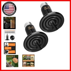 75W Ceramic Heat Emitter 2-Pack – Essential Heat Lamp for Reptiles & Poultry