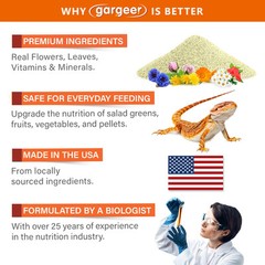 2oz Bearded Dragon Food Supplement, Flower Salad Mix Topper. Supercharge Juve…