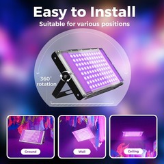 AUROHOPE 100W LED Black Light, 385nm UV Flood Light Twin Pack,