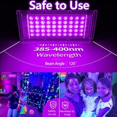Akpgf 4 Pack 50W Black Light, LED Blacklight Flood 4Pack, 4 PACK