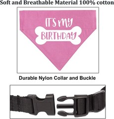 Dog Birthday Bandana Collar Adjustable Pet Scarf with Quick Release Buckle
