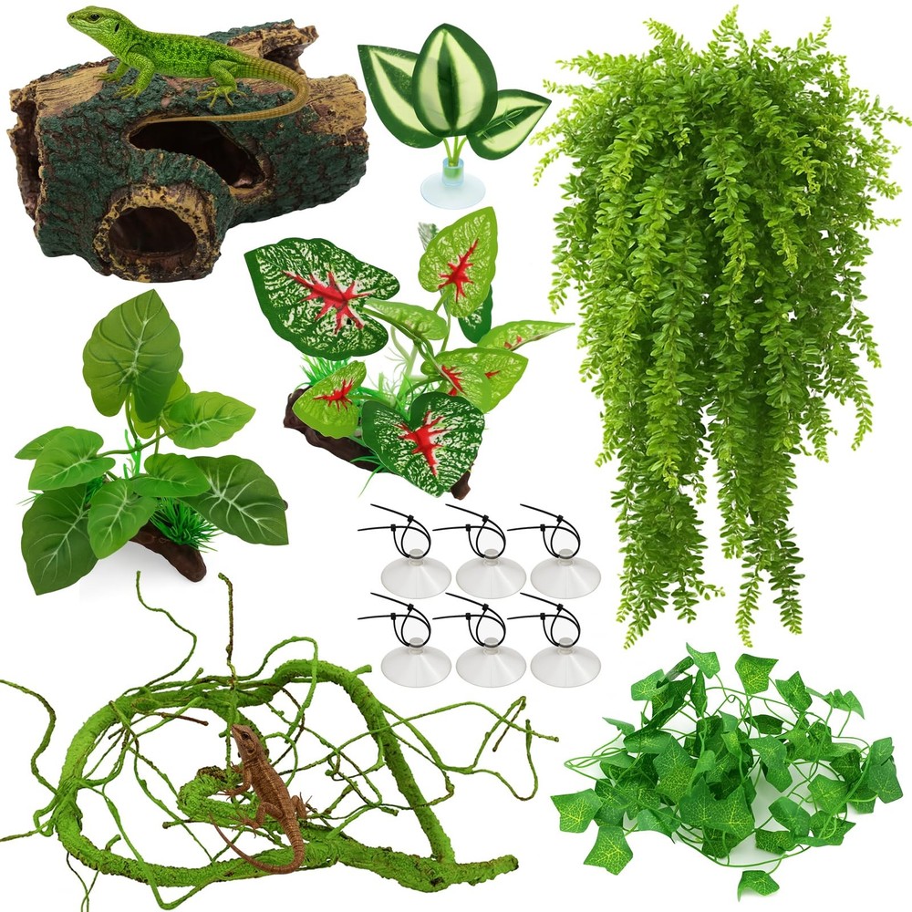 13 PCS Reptile Reptile Eco Bottle Decoration Set – vines, eco bottle plants, …