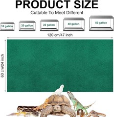 Reptile Carpet 4 Pack Terrarium Liner 24×47 Inch Washable Tank Mat Green