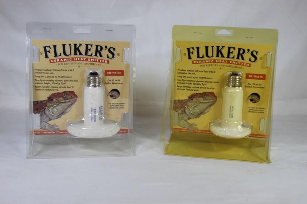 Lot of 2 Fluker’s Ceramic Heat Emitter for Reptiles and Amphibians 60W/ 100W