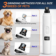 Ultra Quiet Dog Nail Grinder with LED Light, Cats & Dog Nail Trimmers, Anti-s…