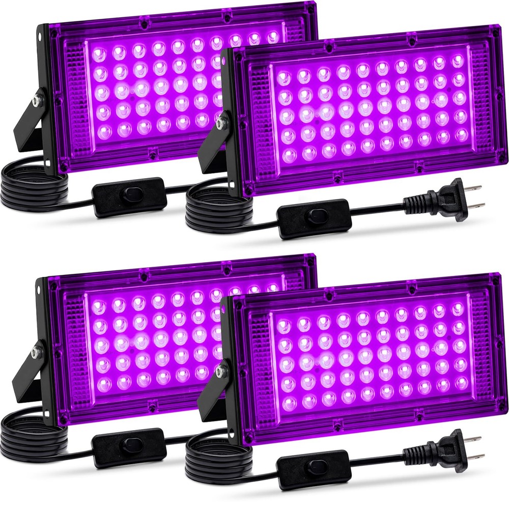 Akpgf 4 Pack 50W Black Light, LED Blacklight Flood 4Pack, 4 PACK