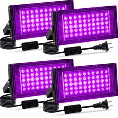Akpgf 4 Pack 50W Black Light, LED Blacklight Flood 4Pack, 4 PACK