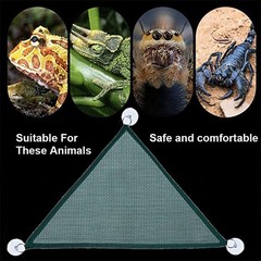 2Pcs Durable Pet Hammock Toy Olive Green Mesh Reptile Swing for Lizards