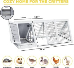 Tortoise Enclosure,Wooden Tortoise Hide House with Ventilated Fence